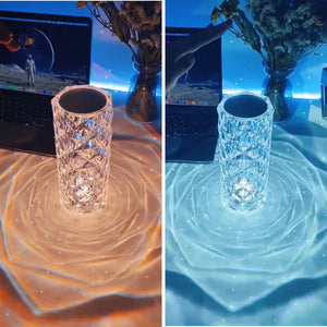 Crystal rose projection Touch Lamp with 16 colors