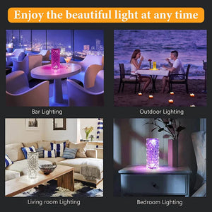 Crystal rose projection Touch Lamp with 16 colors