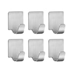 1370 multipurpose small rectangular stainless steel adhesive hooks set of 6