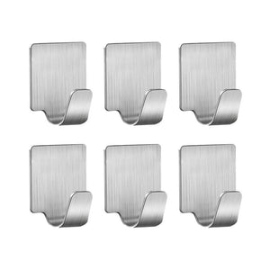 1370 multipurpose small rectangular stainless steel adhesive hooks set of 6