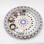 silver plated laxmi ganesh pooja thali set set of 6 pieces