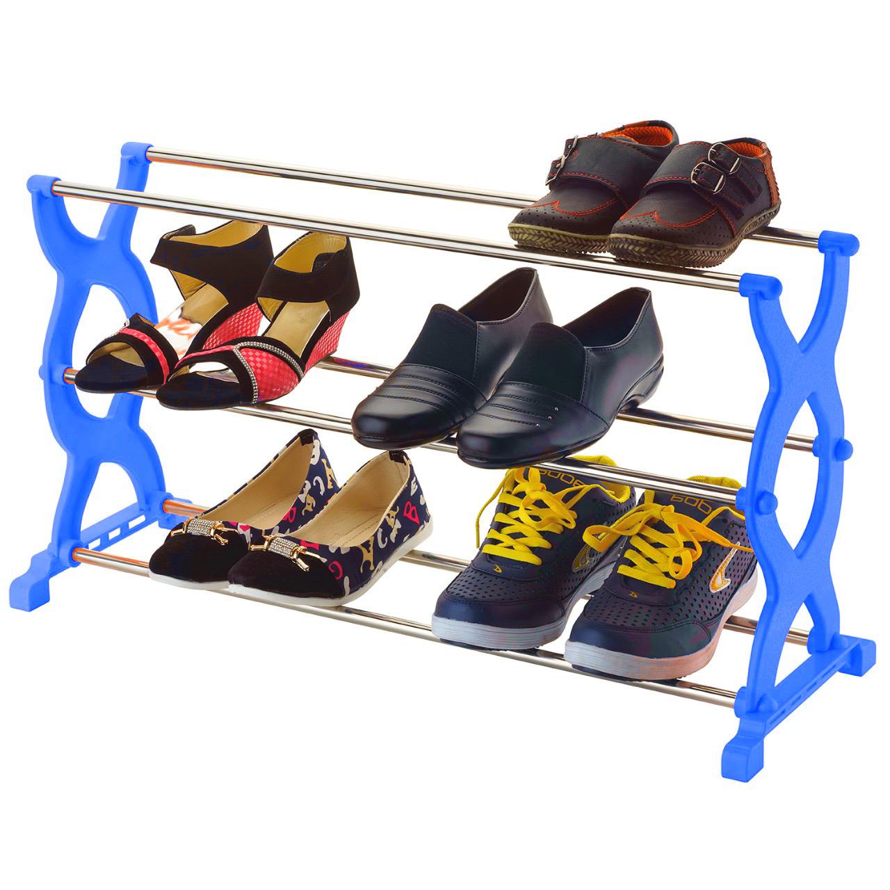 1570 3 layer multipurpose portable folding shoe rack shoe cabinet