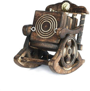 Handmade  Chair Shape Wooden Coaster Set of 6