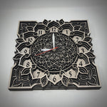 Tortuous 3D Multilayered Mandala Wall Clock