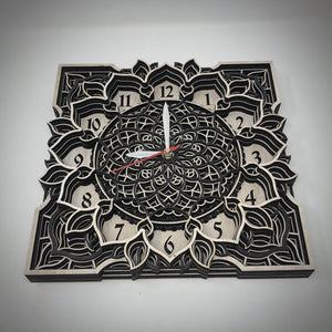 Tortuous 3D Multilayered Mandala Wall Clock