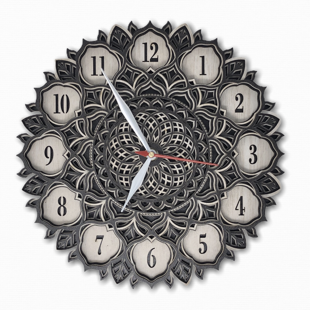 Precious Flower 3D Multilayered Mandala Wall Clock