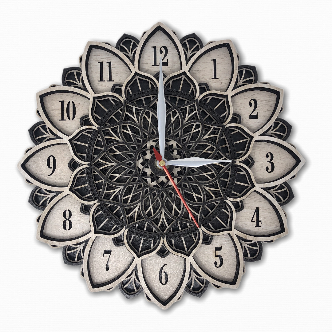 Radiant Star 3D Multilayered Mandala Wall Clock