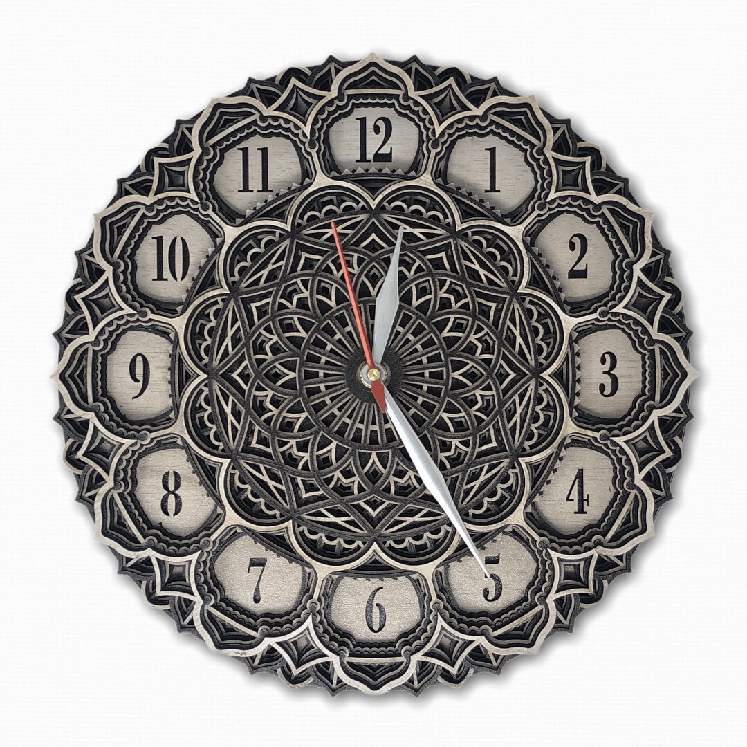 Convoluted 3D Multilayered Mandala Wall Clock