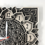 Tortuous 3D Multilayered Mandala Wall Clock