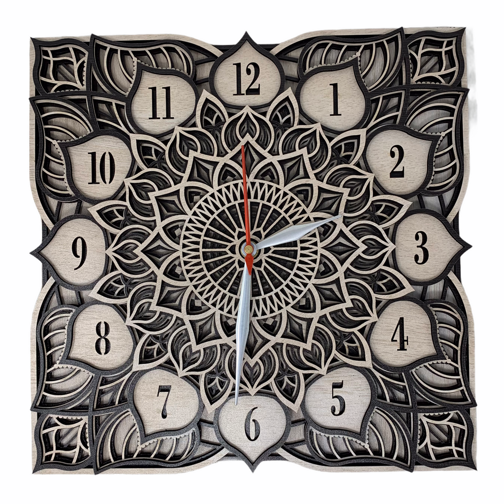 Spendid Flower 3D Multilayered Mandala Wall Clock