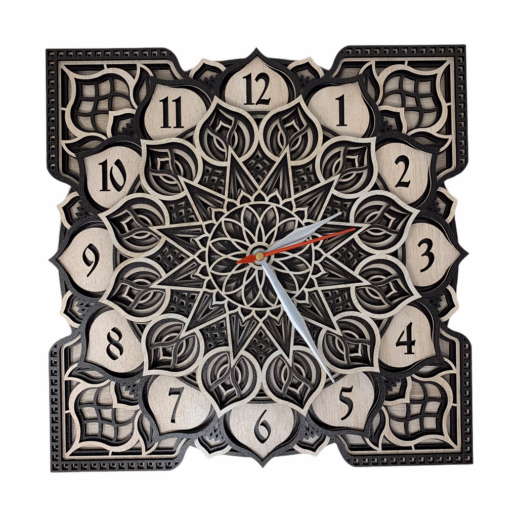 Gracious Flower 3D Multilayered Mandala Wall Clock