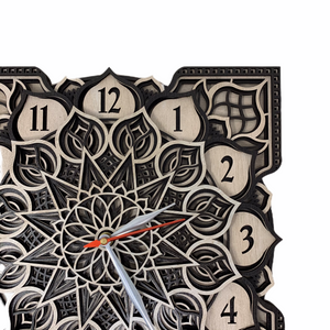 Gracious Flower 3D Multilayered Mandala Wall Clock