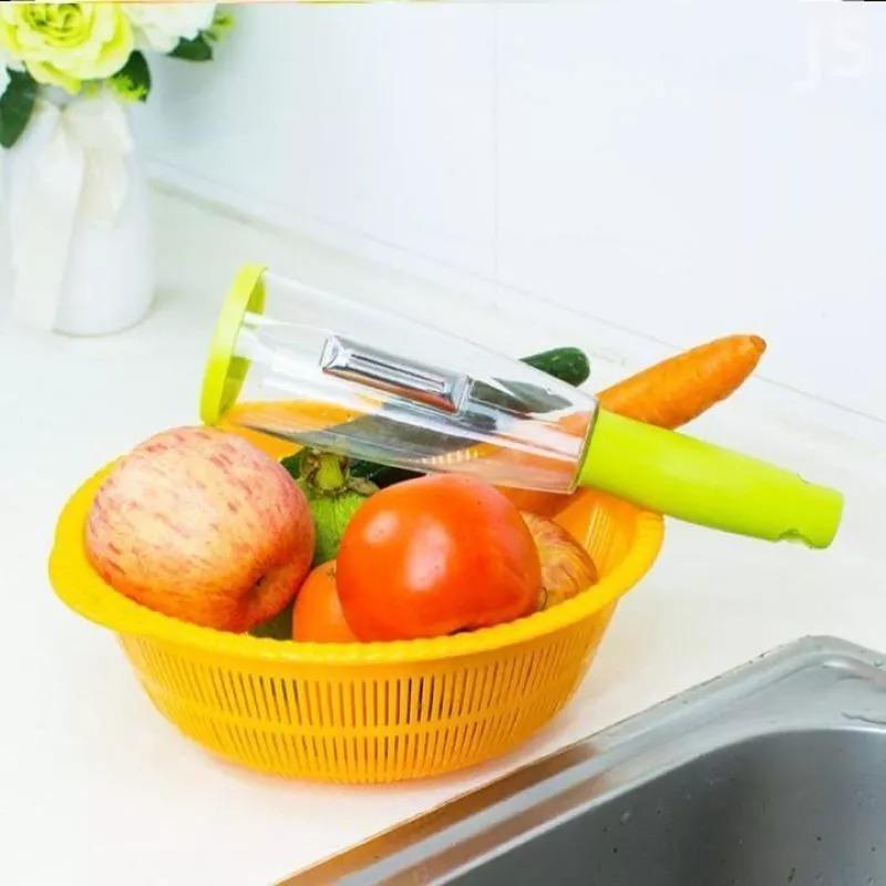 Multifunction Kitchen Vegetable ,Fruit No Mess Peeler With Storage Container