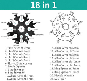 18 in 1 Multi-Purpose Snowflake Shaped Stainless Steel Screwdriver Tool