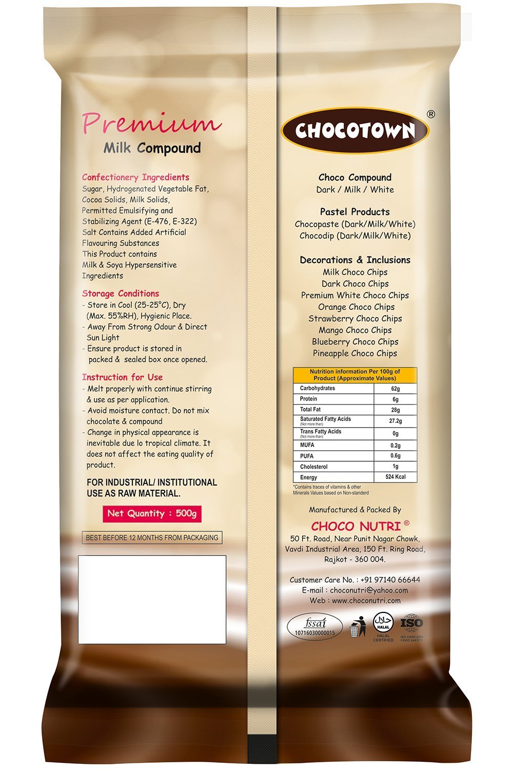 49 chocotown premium milk compound 400gm chocotown milk choco slab