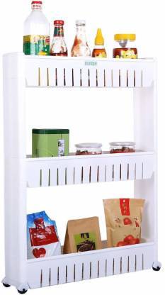 2173 multipurpose 3 layer slim side space saving storage organizer rack shelf