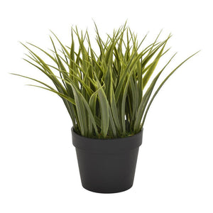 fabric and plastic artificial plant with plastic round pot