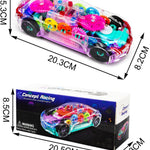 360 rotating Toy car with transpernt material and with light and music