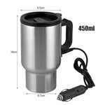 Stainless Steel Electric Smart Mug 12V CAR Electric Kettle Heated Mug CAR Coffee Cup with Charger Heating Cup Kettle Vacuum Insulated Water Heater Mug